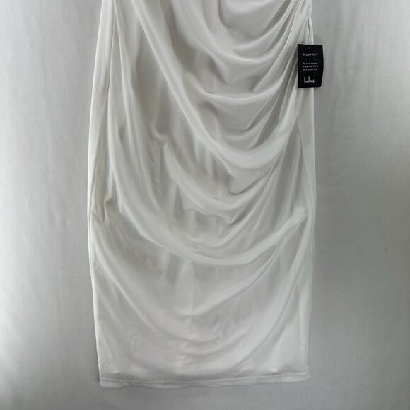 Lulus Uniquely Sophisticated Bodycon Bustier Midi Dress Women Sz L Strappy White - Picture 6 of 14